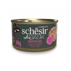 Schesir After Dark Chicken with Ham, 80g - vista un šķiņķis buljonā