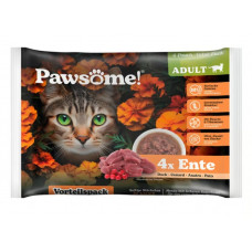 Pawsome! Ente, 4x85g - bezgraudu gaļas gabaliņi ar pīli mērcē