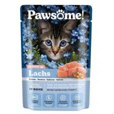 Pawsome! Junior Lachs, 85g - bezgraudu gaļas gabaliņi ar lasi mērcē kaķēniem