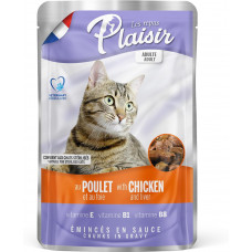 Plaisir Cat Chicken and Liver, 100g - gaļas gabaliņi ar vistu un vistu aknām mērcē