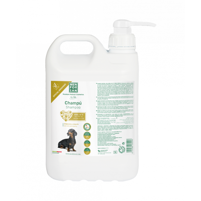 MEN FOR SAN Tea Tree Oil Shampoo Dog, 5L - šampūns ar tējas koka eļļu