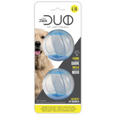 Zeus Balls Glow&Squeaker L, 2gb*6.3cm - īpaši izturīgas tumšā spīdošas bumbiņas ar pīkstuli