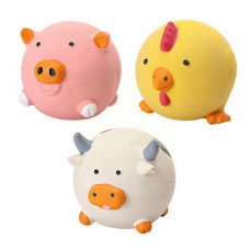 Duvo Plus Latex Ball Chicken/Cow/Pig, 9,5cm - lateksa bumbiņa-dzīvnieks